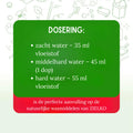 Dosering ZIELKO wasverzachter: 35–55 ml afhankelijk van waterhardheid, perfect bij natuurlijk wassen.