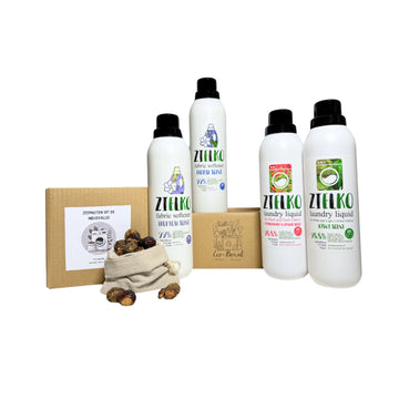 Eco-Box.nl Wasbox met natuurlijke ZIELKO wasmiddelen en wasnoten uit de Indusvallei, duurzaam wassen zonder plastic.
