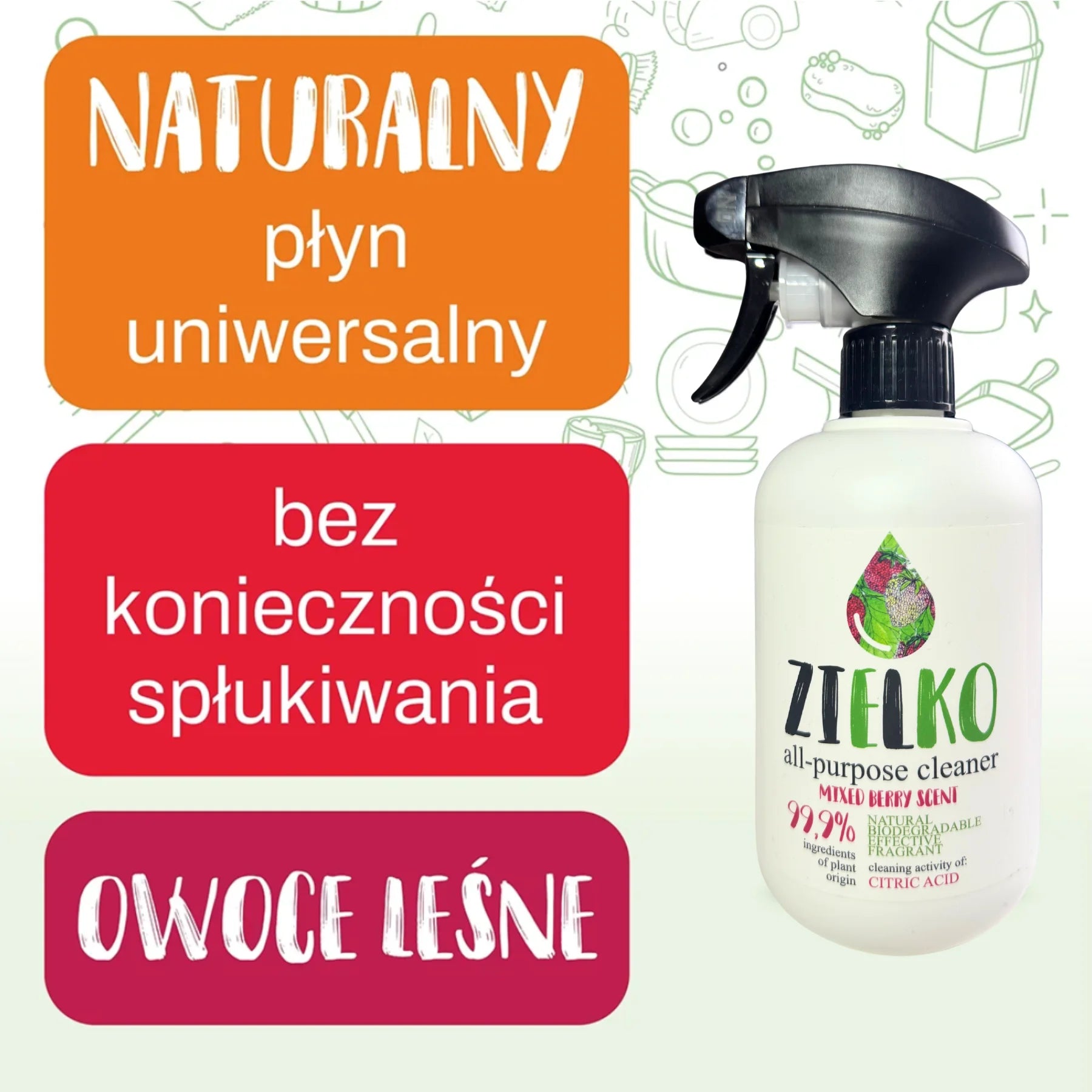 Zielko natuurlijke allesreiniger zonder naspoelen bosvruchten geur