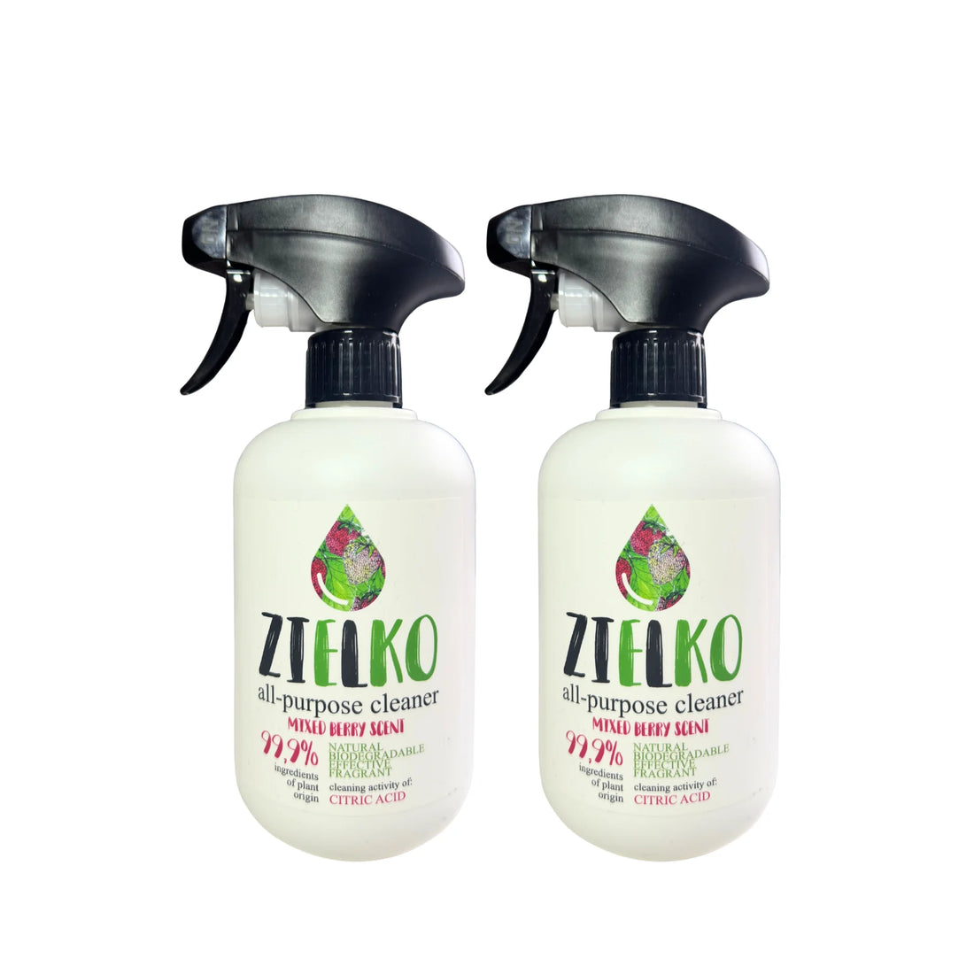 Zielko allesreiniger multipack 2x spray fles ecologische allesreiniger mixed berry geur