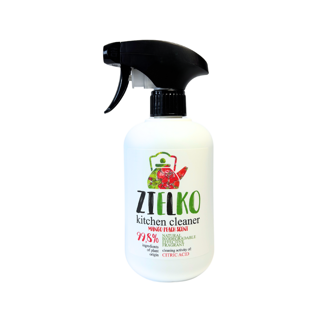 ZIELKO keukenreiniger mango perzik geur 500 ml – natuurlijke ecologische spray tegen vet en vuil
