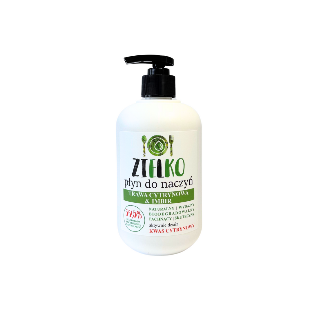 ZIELKO afwasmiddel citroengras en gember – natuurlijke ecologische afwaszeep 500 ml, biologisch afbreekbaar en vetoplossend