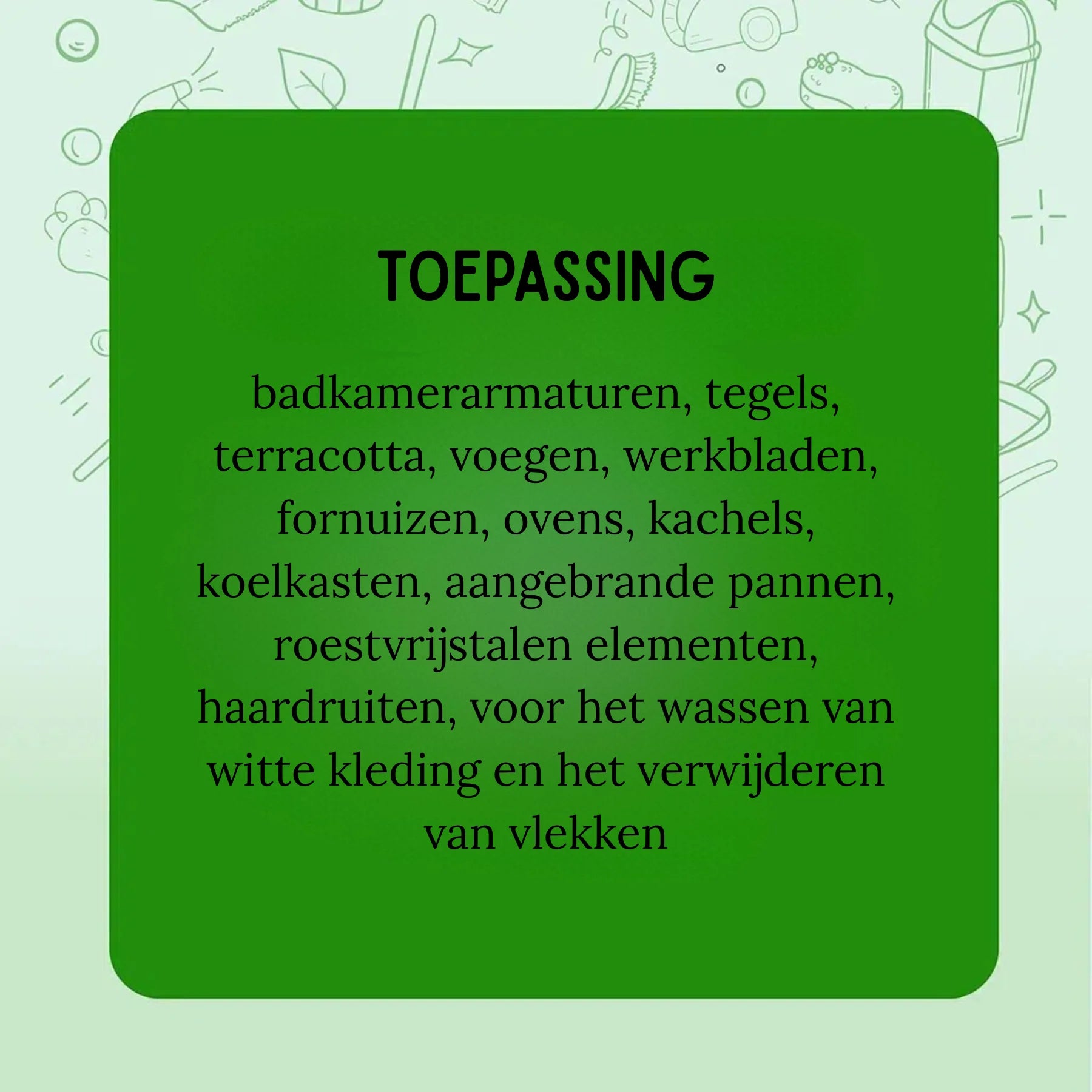 Toepassing van ZIELKO schuurpasta: kranen, tegels, ovens, pannen, werkbladen, roestvrij staal en voegen.