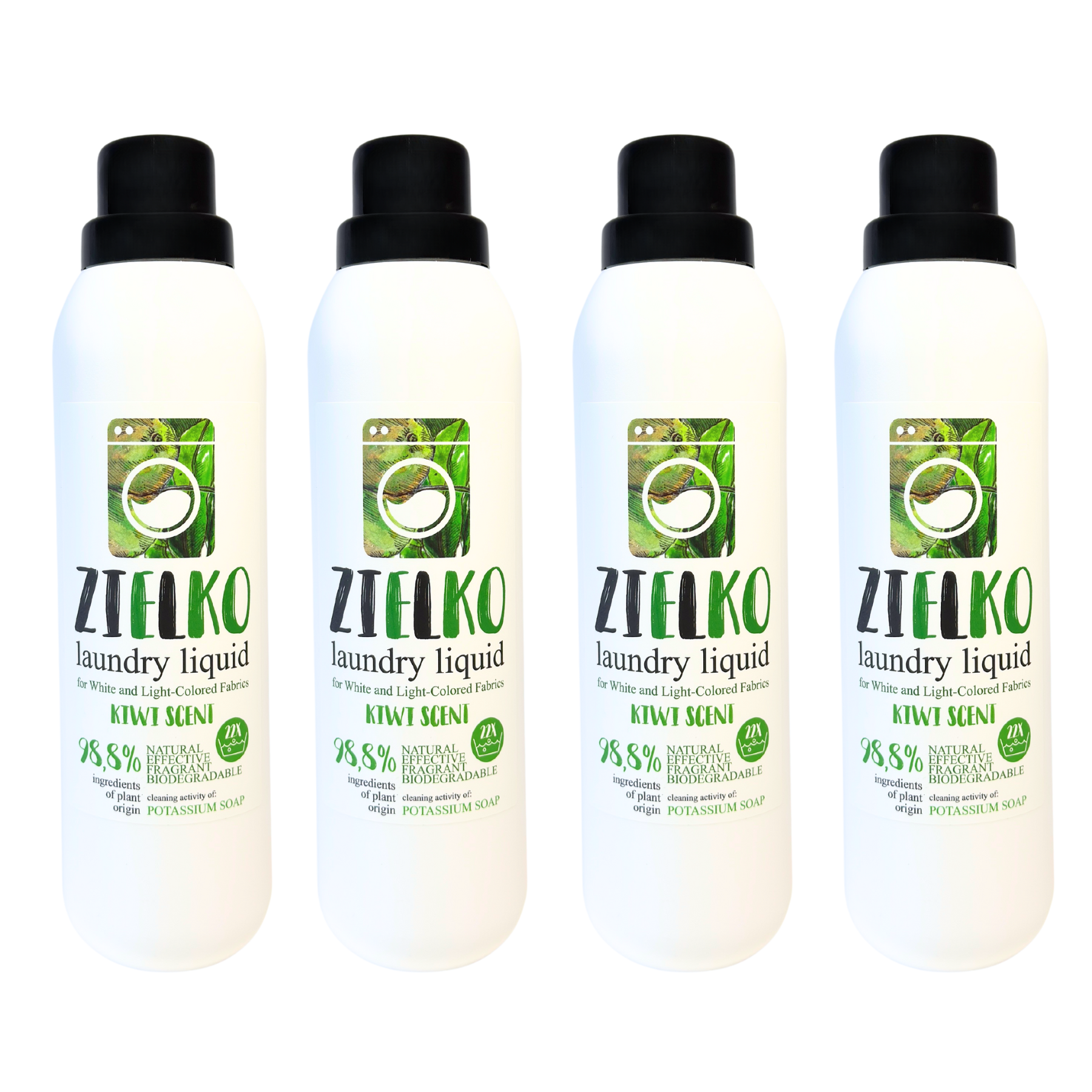 ZIELKO Wasmiddel Wit & Licht – 4×1L - Kiwi