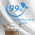 99% ingrediënten uit de natuur – milieuvriendelijk wasmiddel voor witte was met natuurlijke formule.
