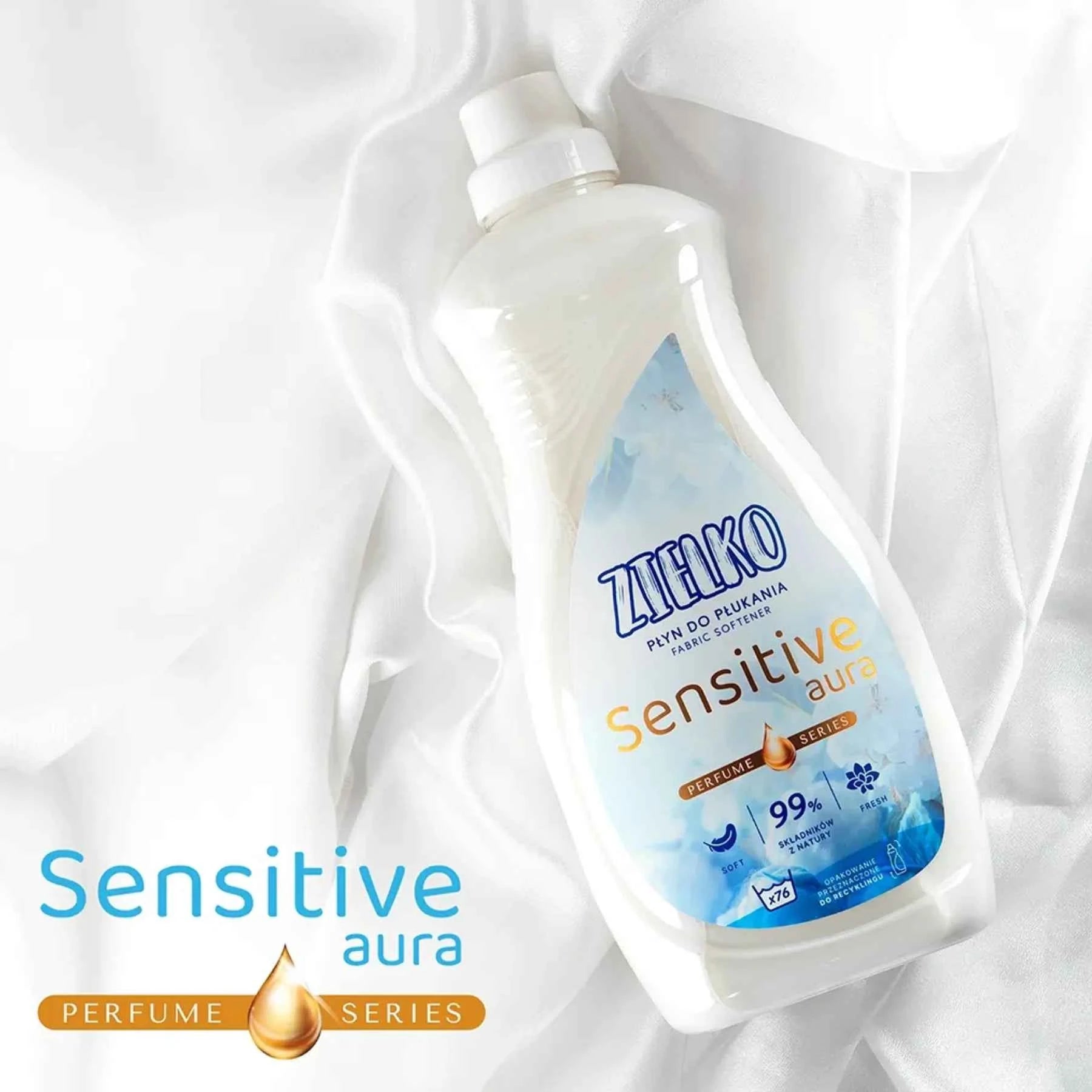 ZIELKO Sensitive Aura wasverzachter uit de Parfumserie, natuurlijke zachtheid en delicate geur.