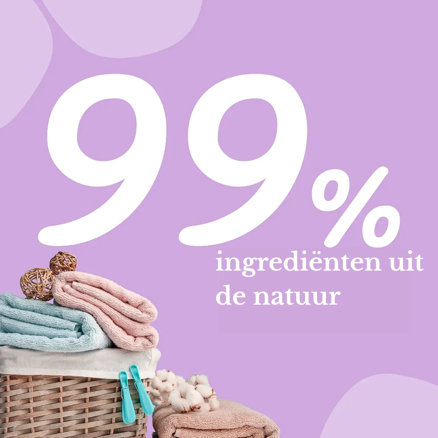 99% ingrediënten uit de natuur – milieuvriendelijke wasverzachter met langdurige frisheid.