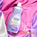 ZIELKO Violet Dream wasverzachter op roze en paarse stoffen, parfumserie met natuurlijke geur.