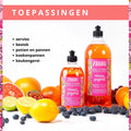 ZIELKO Afwasmiddel Roze Grapefruit toepassingen: servies, bestek, potten en pannen, koekenpannen en keukengerei