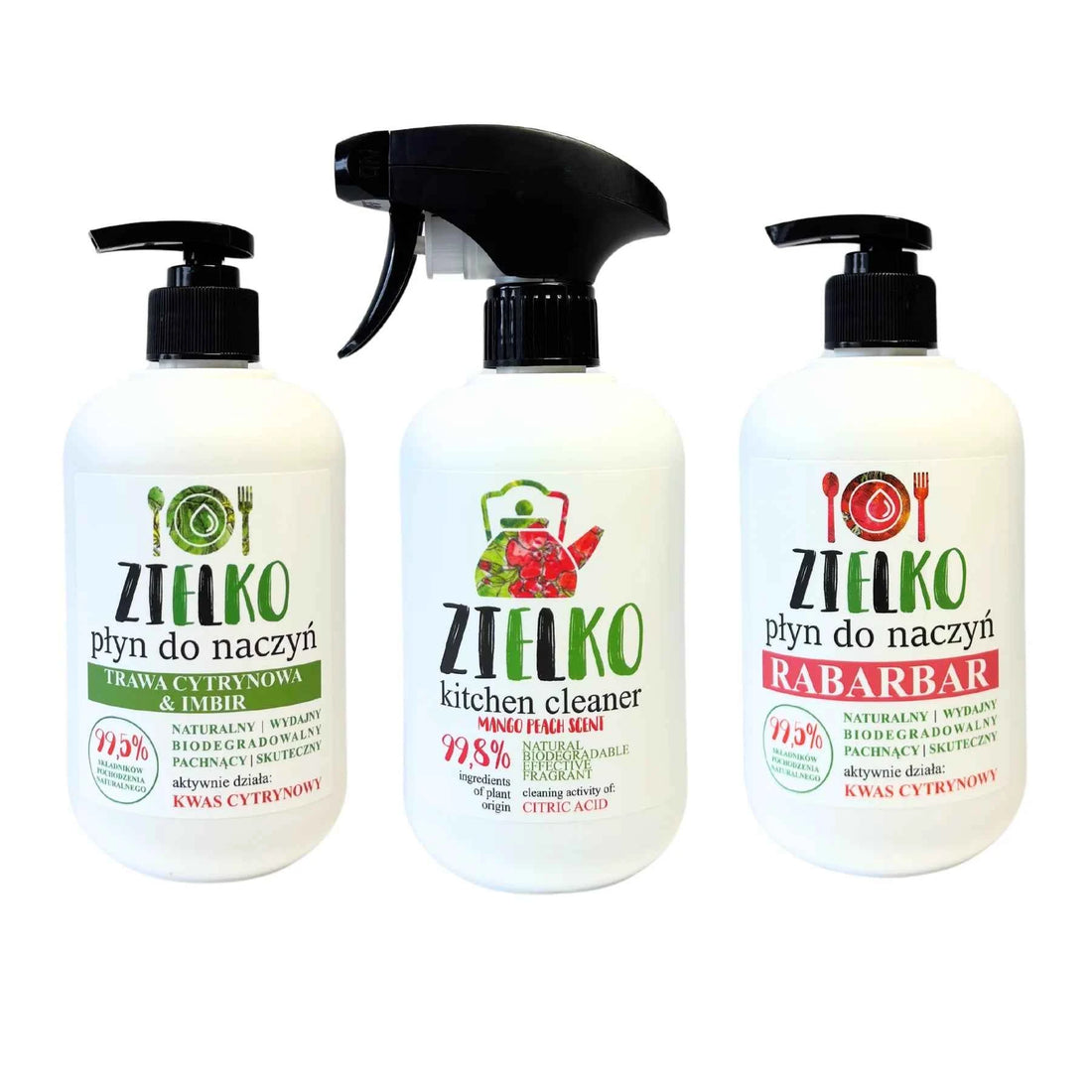 ZIELKO Keukenset 3-Pak – Afwasmiddel & Keukenreiniger (2×500 ml + 500 ml)