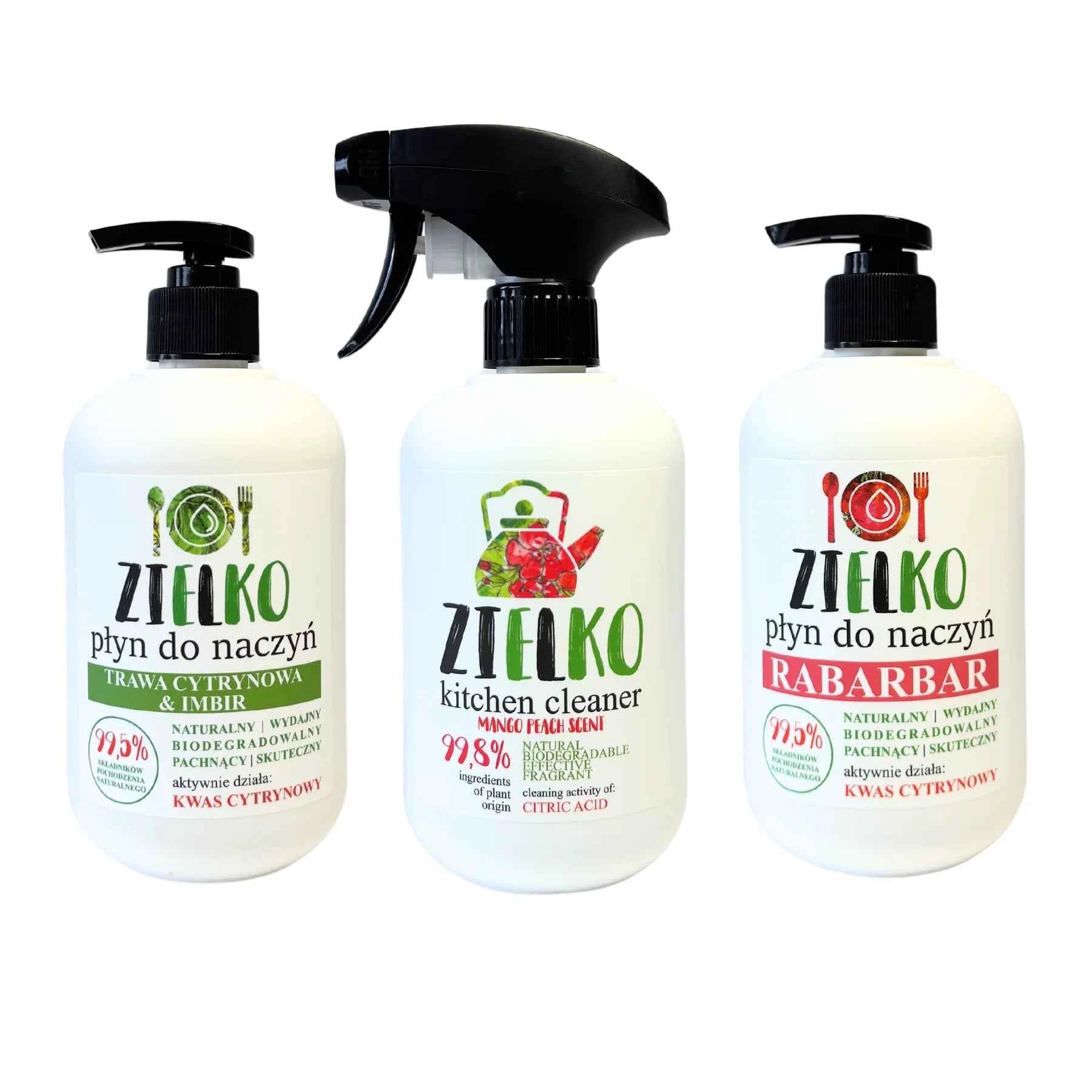 ZIELKO Keukenset 3-Pak – Afwasmiddel & Keukenreiniger (2×500 ml + 500 ml)