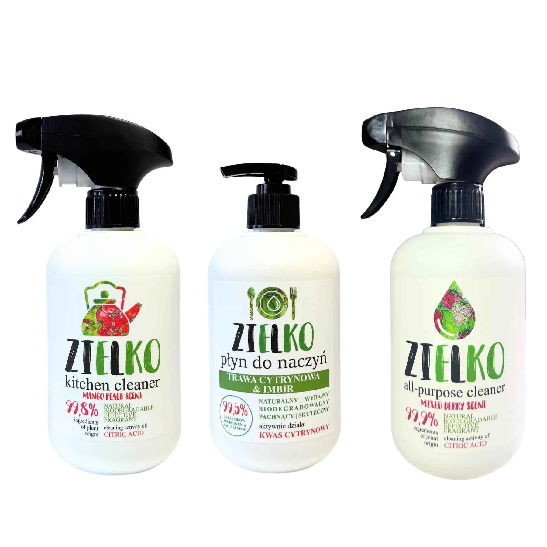 ZIELKO Keukenset Compleet 3-pak – Keuken + Universeel + Afwasmiddel (3×500 ml)